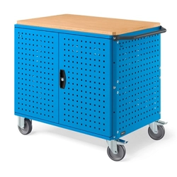vendita online Carrello clever 1018 large mm.1024x615x870h - blu ral5012 Carrelli e Contenitori Per Officina - Moduli Per Carrelli Fami